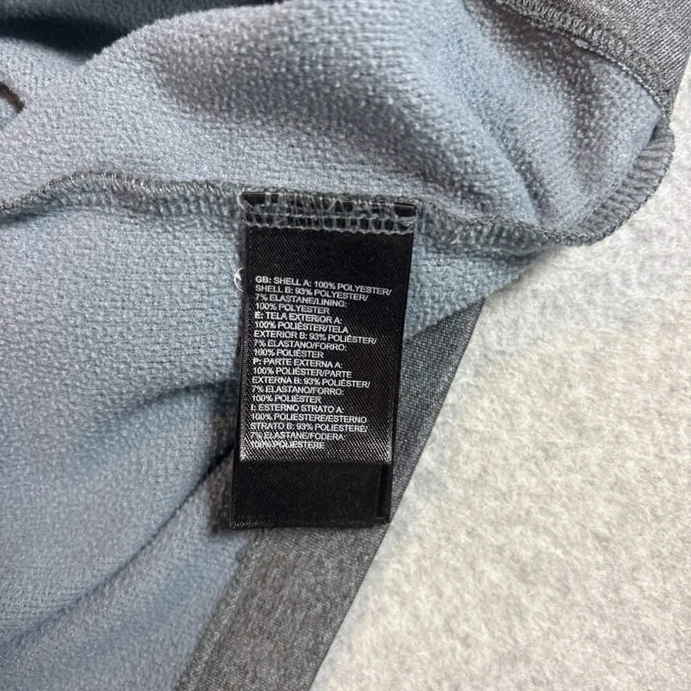 NORTH FACE GRAY ATHLETIC JACKET W/ ORANGE LOGO & HALF ZIPPER MENS L EXCELLENT